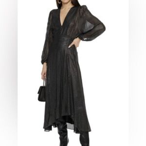 IRO black silver polkadot dress